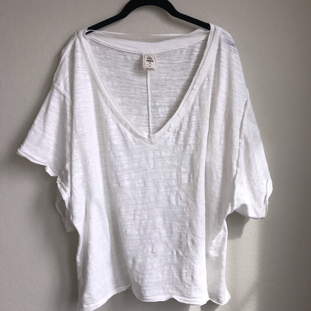 Free People Oversized White Top